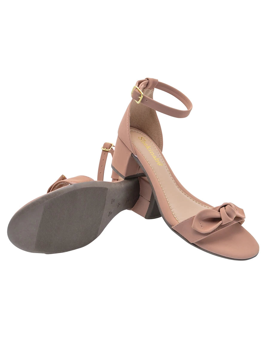 Sandália Shekinah Preto Laço Salto Grosso Médio