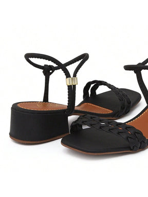 Sandália Salto Bloco Médio Baixo 4,5 Cm Confortável Para Dia A Dia Versátil Lançamento