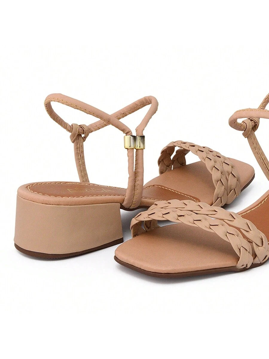 Sandália Salto Bloco Médio Baixo 4,5 Cm Confortável Para Dia A Dia Versátil Lançamento