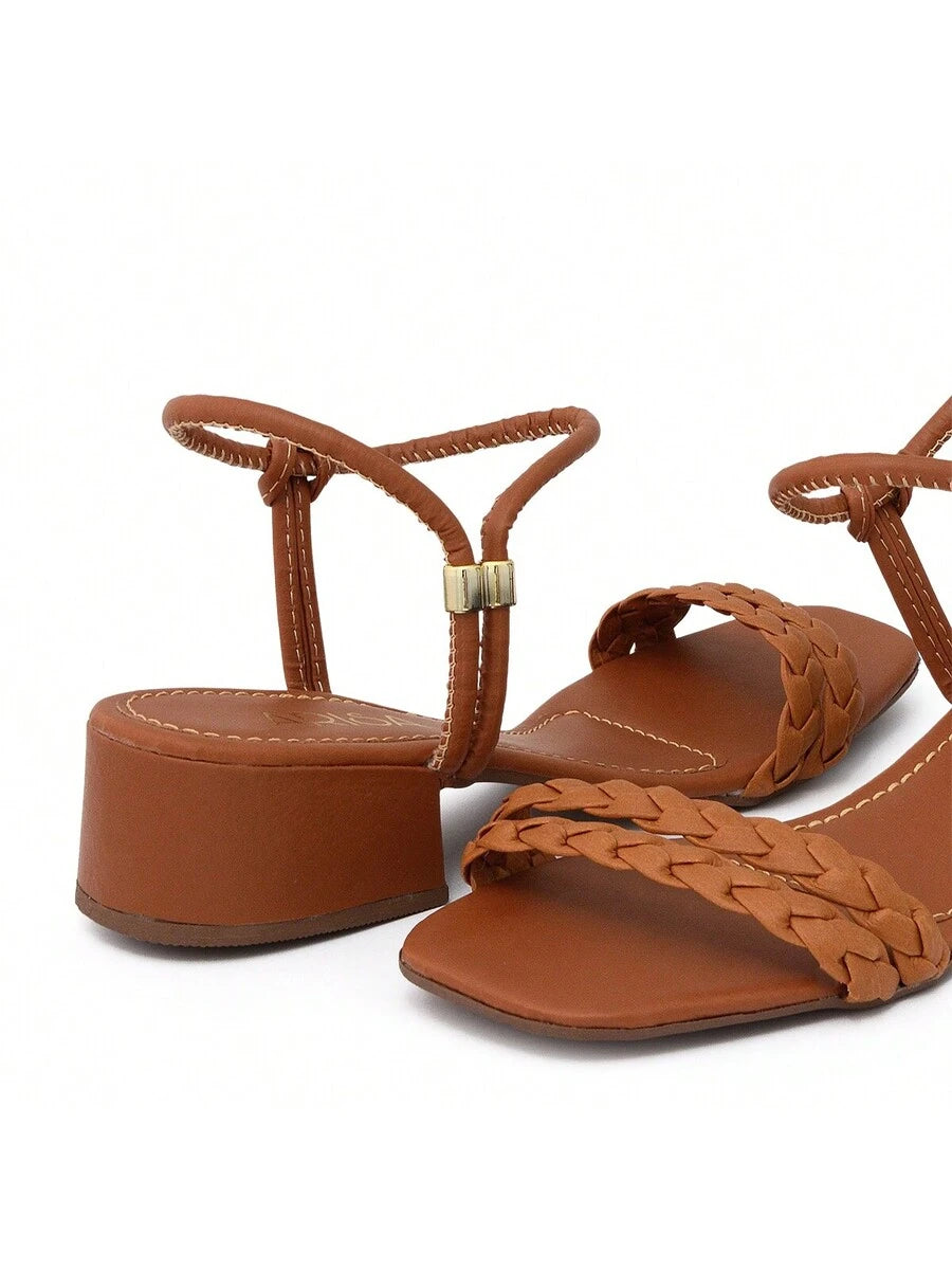 Sandália Salto Bloco Médio Baixo 4,5 Cm Confortável Para Dia A Dia Versátil Lançamento