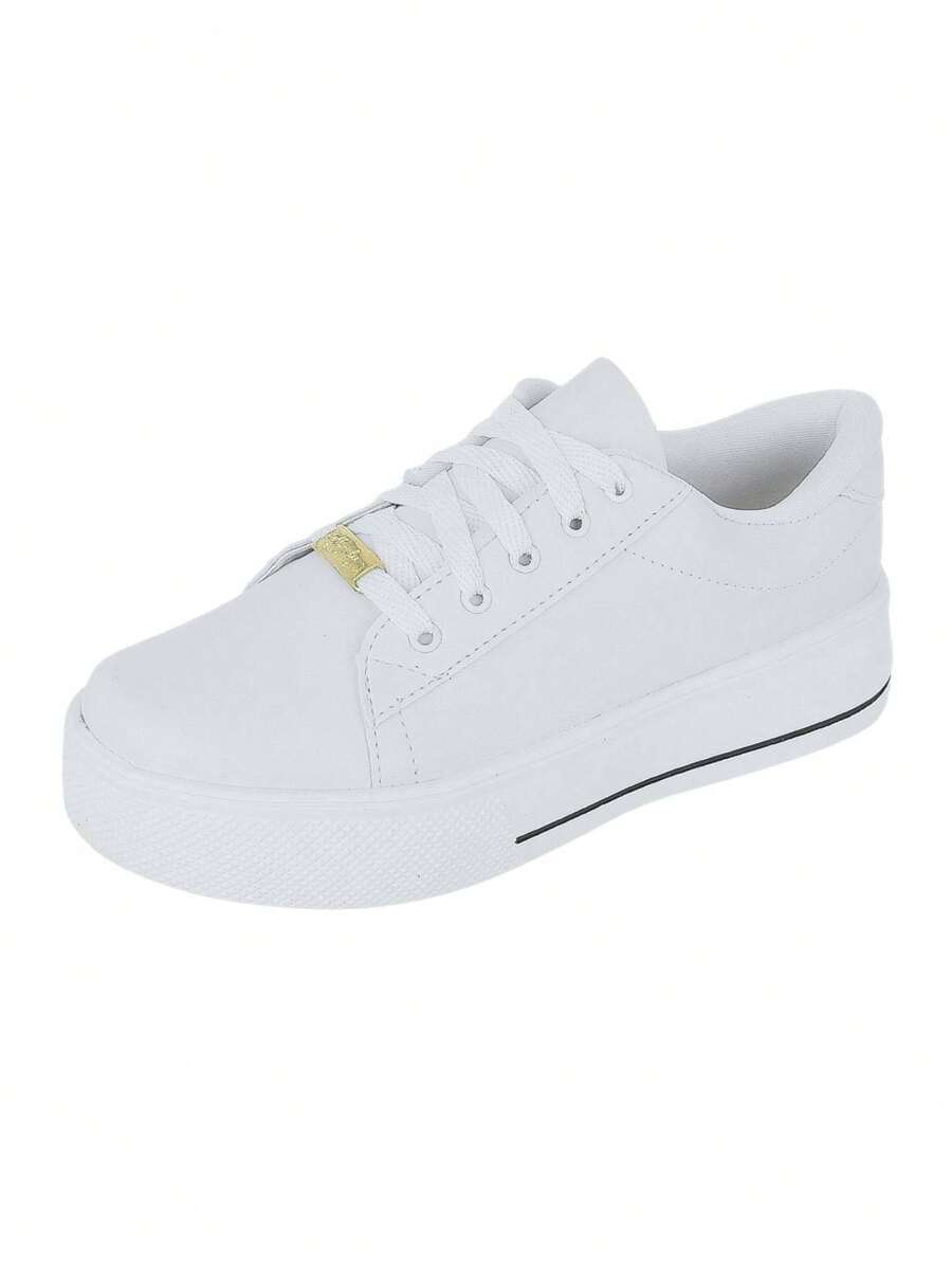 Tênis Casual Feminino Branco Preto Nobuck Confortável Sintético Plataforma Feet Lover Shoes
