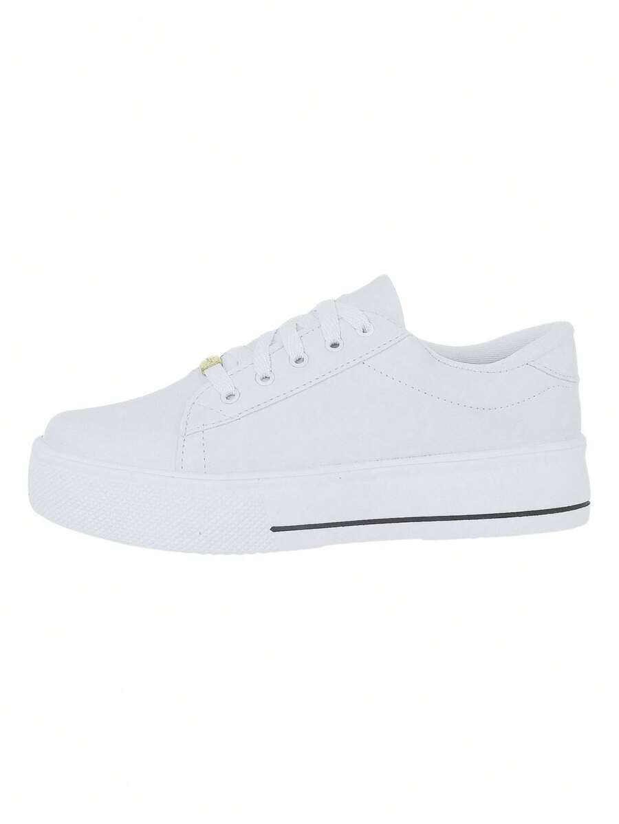 Tênis Casual Feminino Branco Preto Nobuck Confortável Sintético Plataforma Feet Lover Shoes