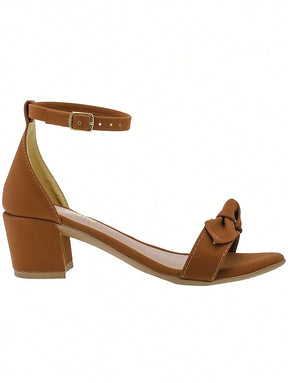 Sandália Shekinah Preto Laço Salto Grosso Médio