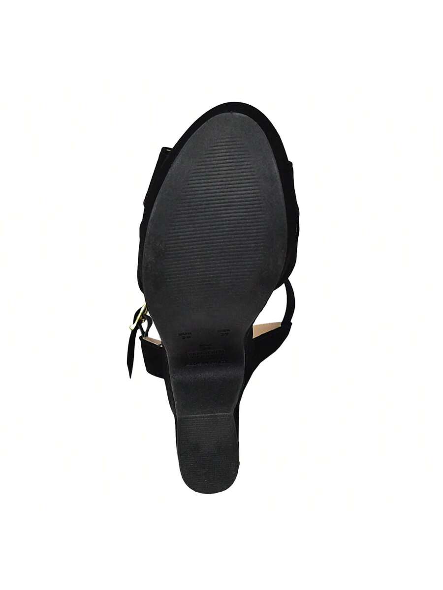 Amelie Sandália Preto Anabela Salto Médio
