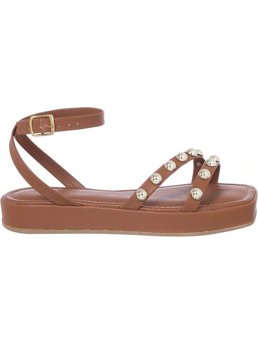 Sandália Feminina Flatform Rasteira Delicada Moda Conforto Macio Leve Brilho Sofiolí