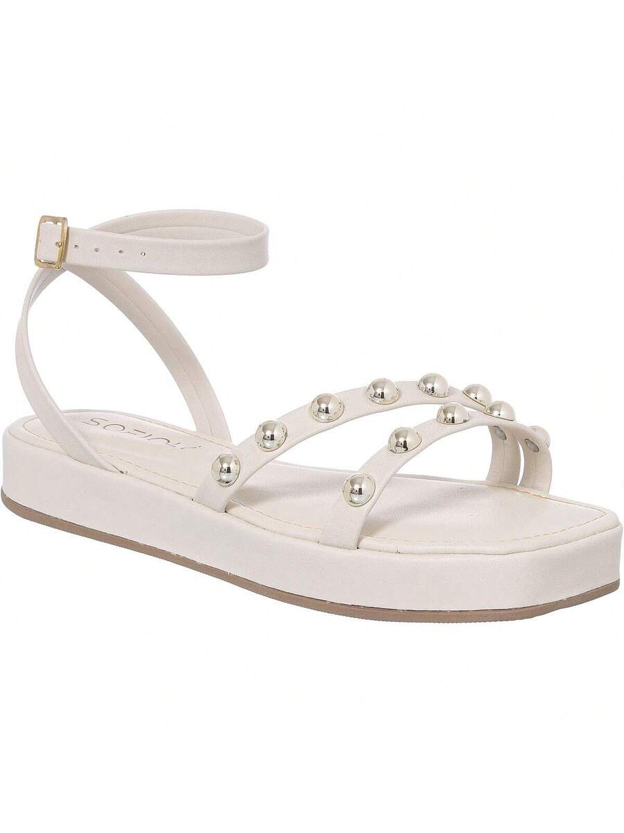 Sandália Feminina Flatform Rasteira Delicada Moda Conforto Macio Leve Brilho Sofiolí