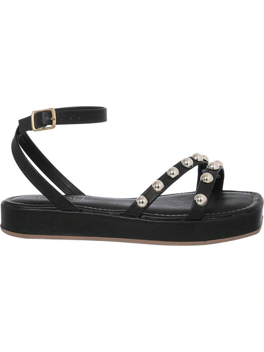 Sandália Feminina Flatform Rasteira Delicada Moda Conforto Macio Leve Brilho Sofiolí