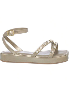 Sandália Feminina Flatform Rasteira Delicada Moda Conforto Macio Leve Brilho Sofiolí