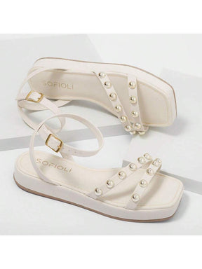 Sandália Feminina Flatform Rasteira Delicada Moda Conforto Macio Leve Brilho Sofiolí