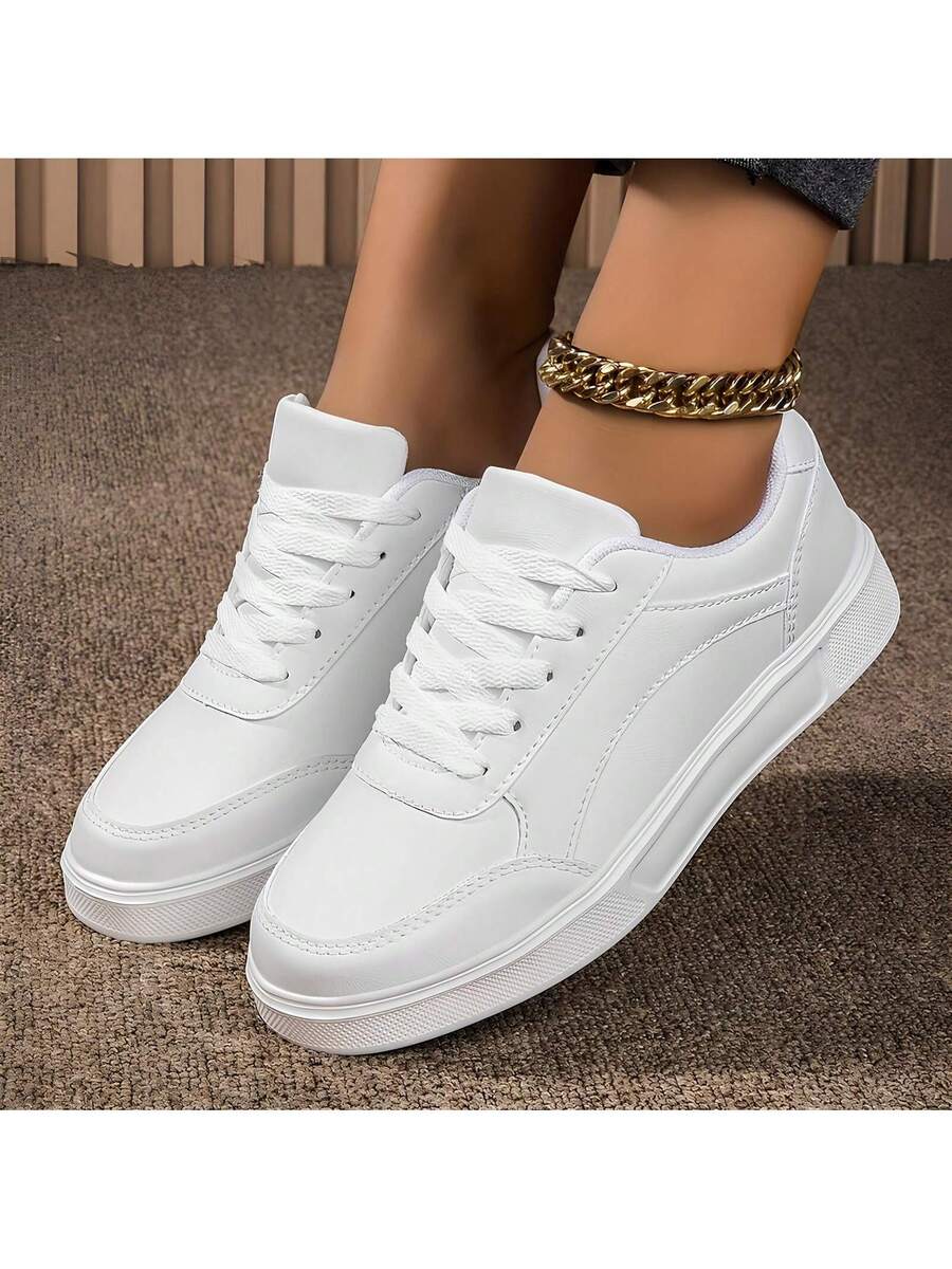 Tenis Feminino Casual Branco Sapatenis Force Confortável Leve e Macio