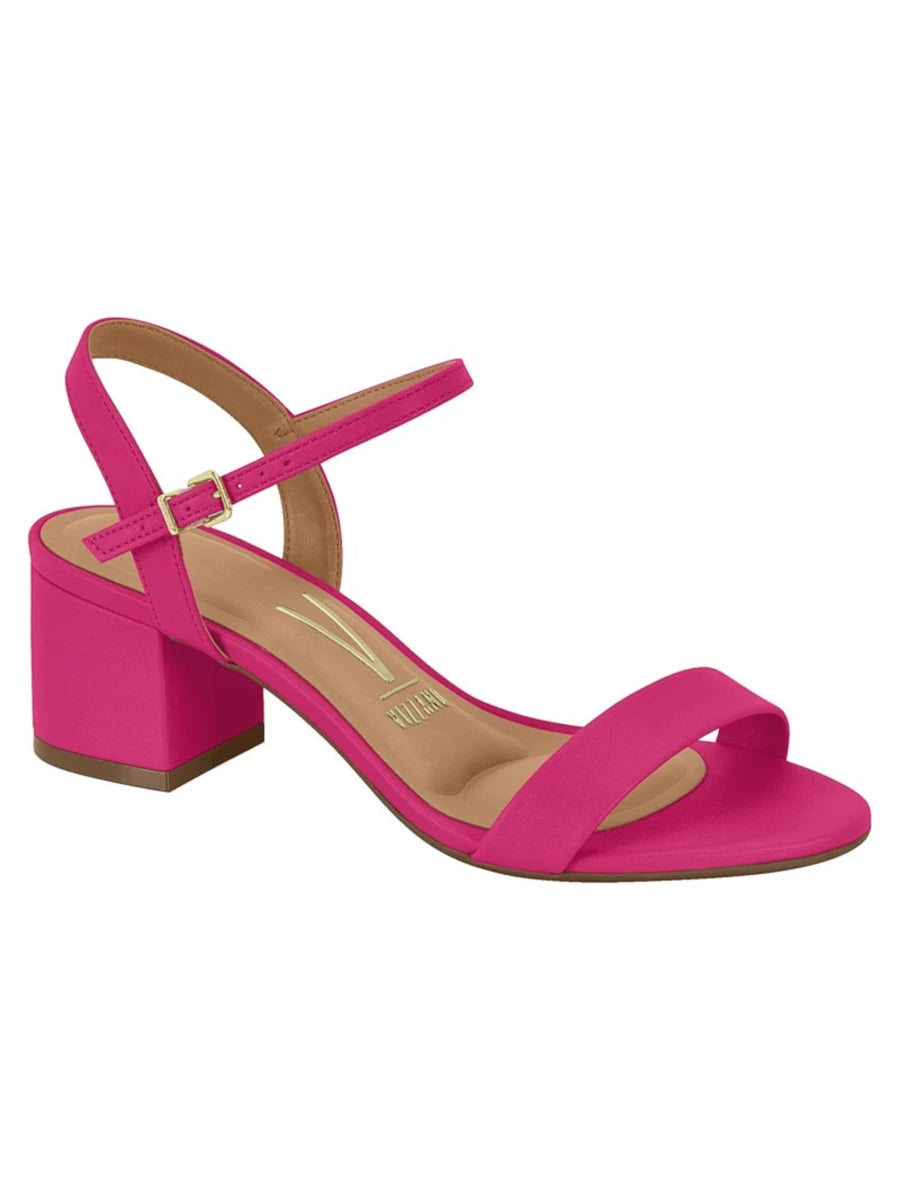 Luna Sandália Branco Slingback Salto Quadrado Baixo