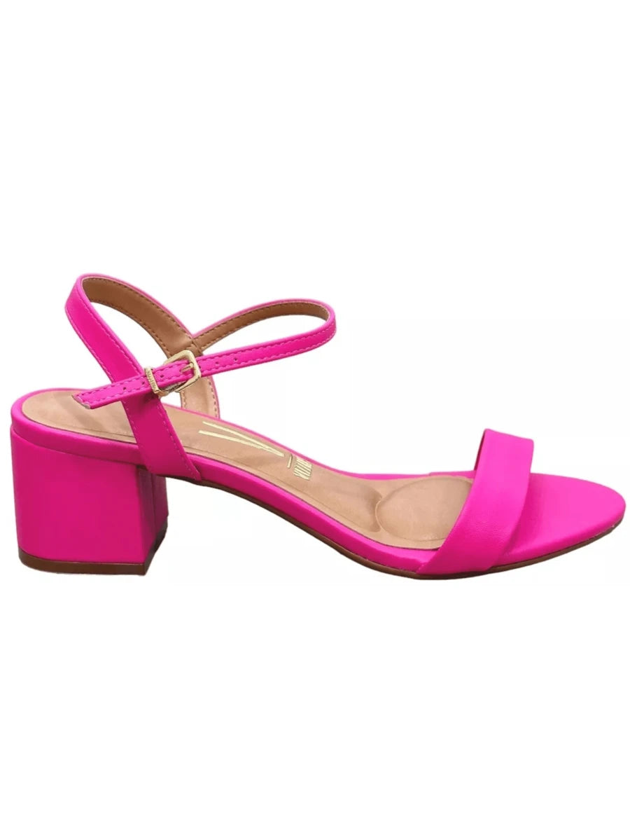 Luna Sandália Branco Slingback Salto Quadrado Baixo