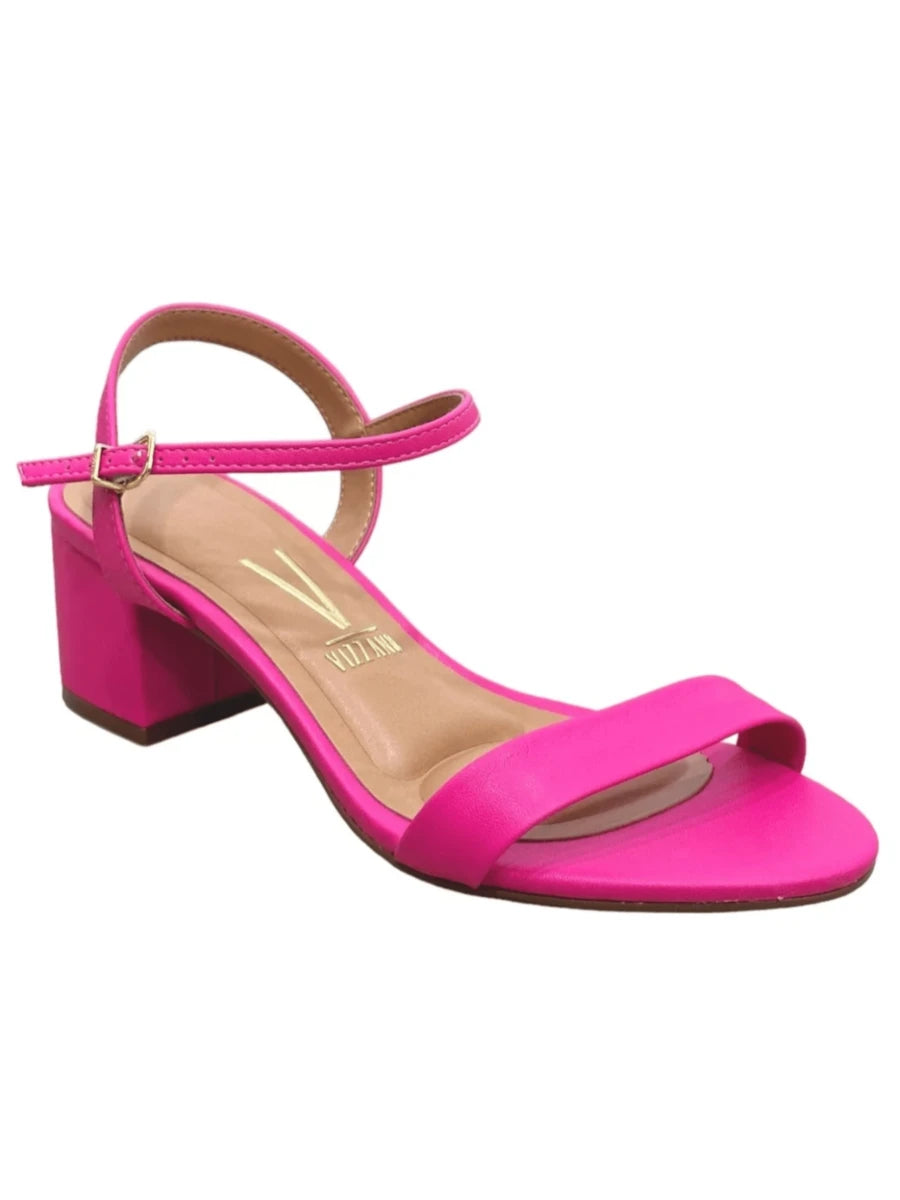 Luna Sandália Branco Slingback Salto Quadrado Baixo