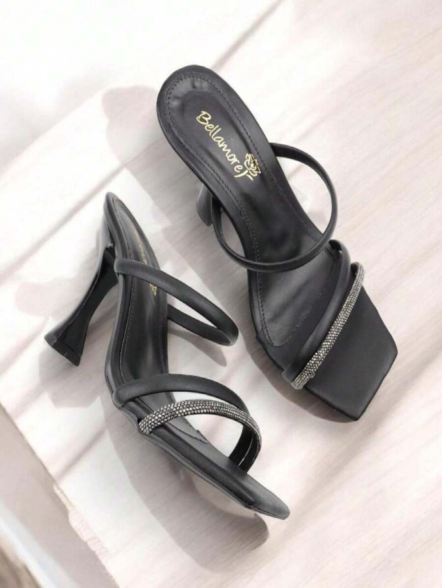 Sandália Feminina Social Bellamore Tamanco Salto Médio Taça 9,5cm Cores Preto,Nude,Offwhite