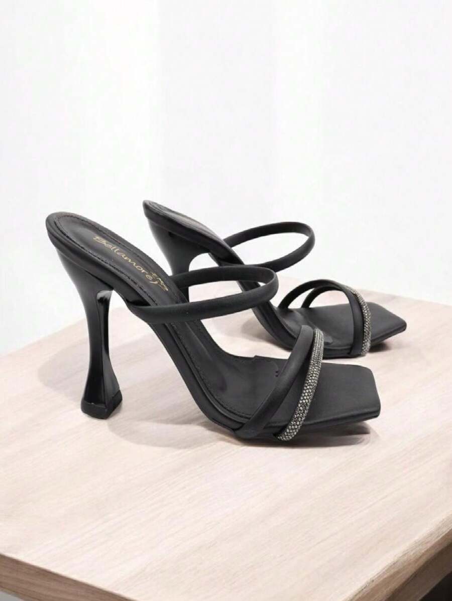 Sandália Feminina Social Bellamore Tamanco Salto Médio Taça 9,5cm Cores Preto,Nude,Offwhite