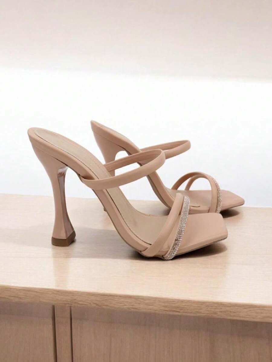 Sandália Feminina Social Bellamore Tamanco Salto Médio Taça 9,5cm Cores Preto,Nude,Offwhite