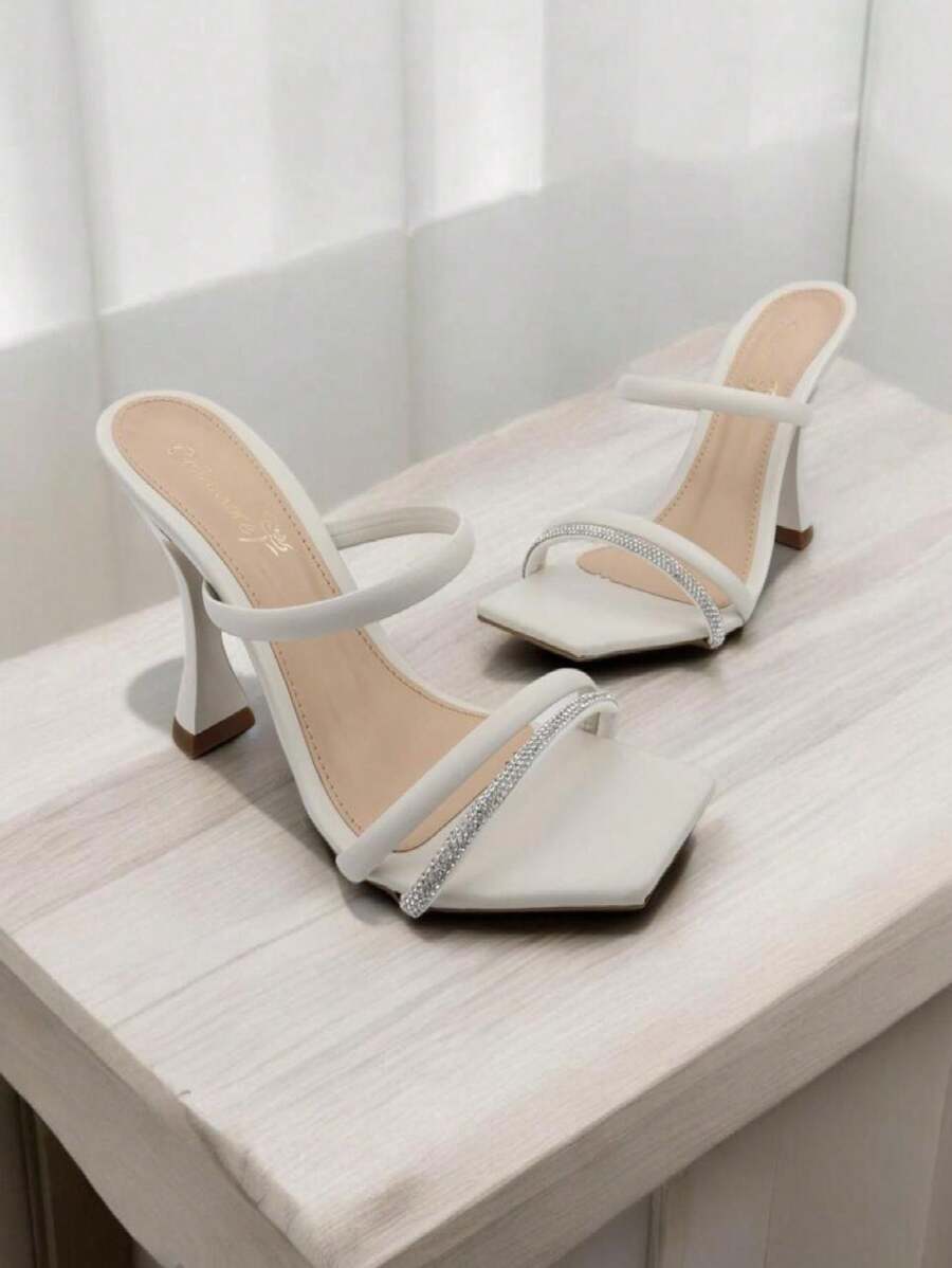 Sandália Feminina Social Bellamore Tamanco Salto Médio Taça 9,5cm Cores Preto,Nude,Offwhite