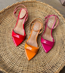 Eva Sandália Preto Salto Taça Bico Folha