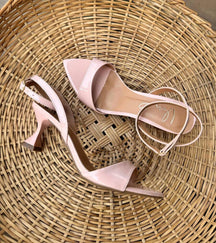 Eva Sandália Preto Salto Taça Bico Folha