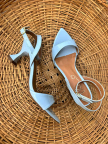 Eva Sandália Preto Salto Taça Bico Folha