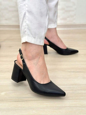 Scarpin Elisa Branco Slingback Salto Alto Elegante