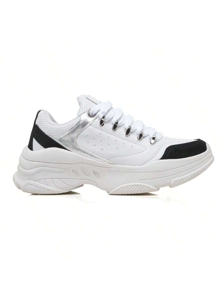 Tênis Feminino Chunky Sneakers Metalizado