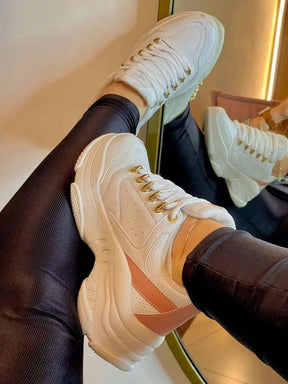 Tênis Feminino Chunky Sneakers Metalizado