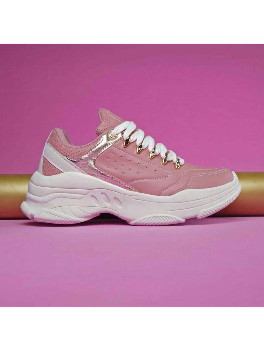 Tênis Feminino Chunky Sneakers Metalizado