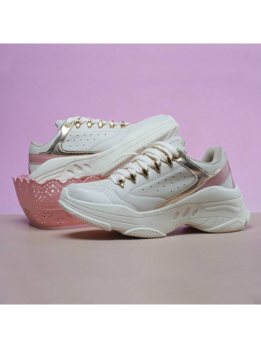 Tênis Feminino Chunky Sneakers Metalizado