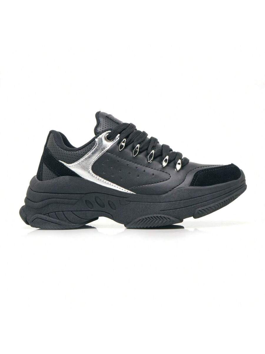 Tênis Feminino Chunky Sneakers Metalizado
