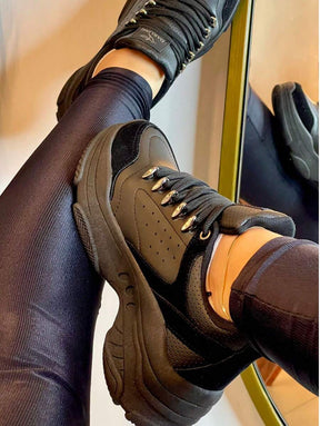 Tênis Feminino Chunky Sneakers Metalizado