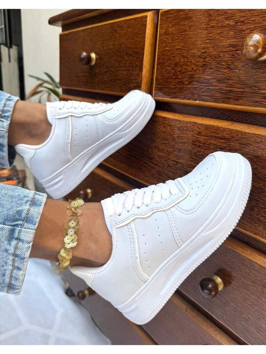 Tenis Branco Feminino e Masculino Casual Para o dia a dia Moderno Confortavél