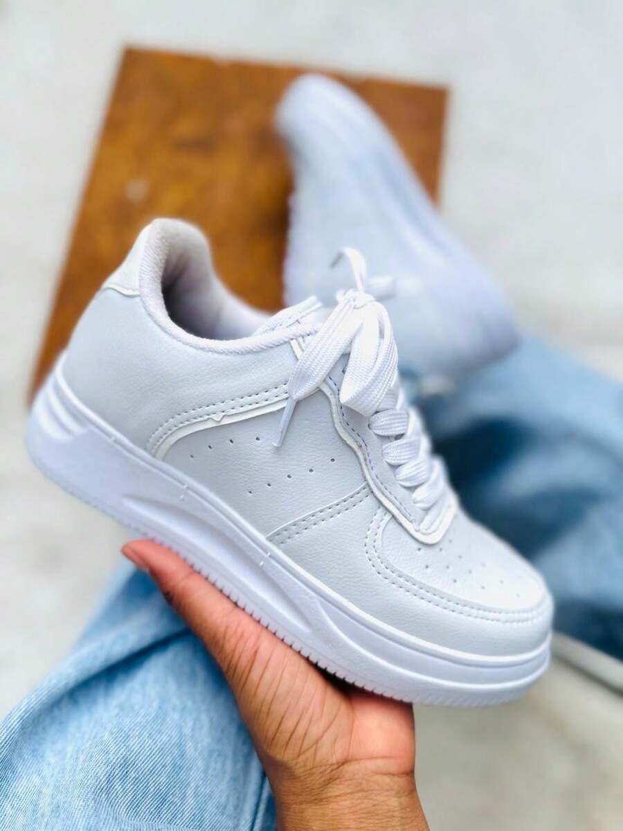 Tenis Branco Feminino e Masculino Casual Para o dia a dia Moderno Confortavél