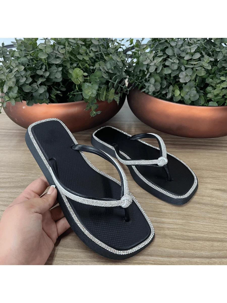 Chinelo feminino NO STRASS Verao 2025    Festa  Bohemian  Festa    Strass