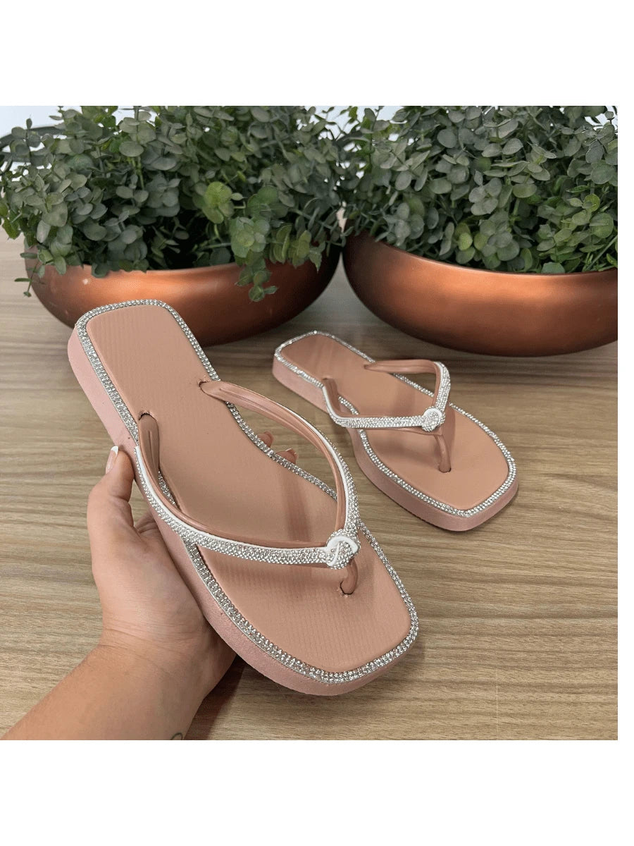 Chinelo feminino NO STRASS Verao 2025    Festa  Bohemian  Festa    Strass