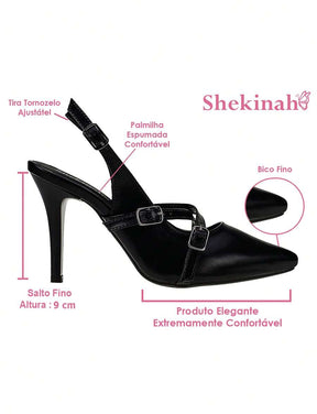 Scarpin Shekinah Marsala Slingback Salto Fino Elegante