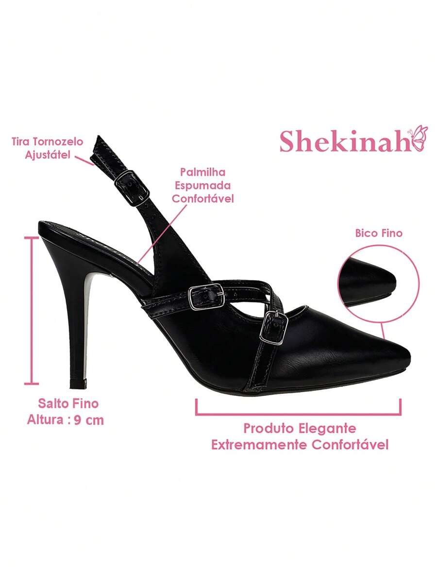 Scarpin Shekinah Marsala Slingback Salto Fino Elegante