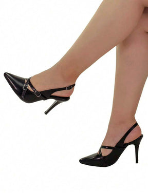 Shekinah Sapato Scarpin Feminino Salto Agulha Stiletto Slingback Shekinah Tiras Fivela Sapato Noiva Branco Casamento, Scarpin Salto Baixo