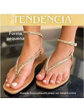 Sandalia Rasteirinha Stras Cor MARAVILHOSA 011    Elegante Festa Sexy Festa  Férias Bohemian Fofo Brilhante Amarrar