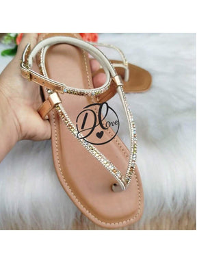 Sandalia Rasteirinha Stras Cor MARAVILHOSA 011    Elegante Festa Sexy Festa  Férias Bohemian Fofo Brilhante Amarrar