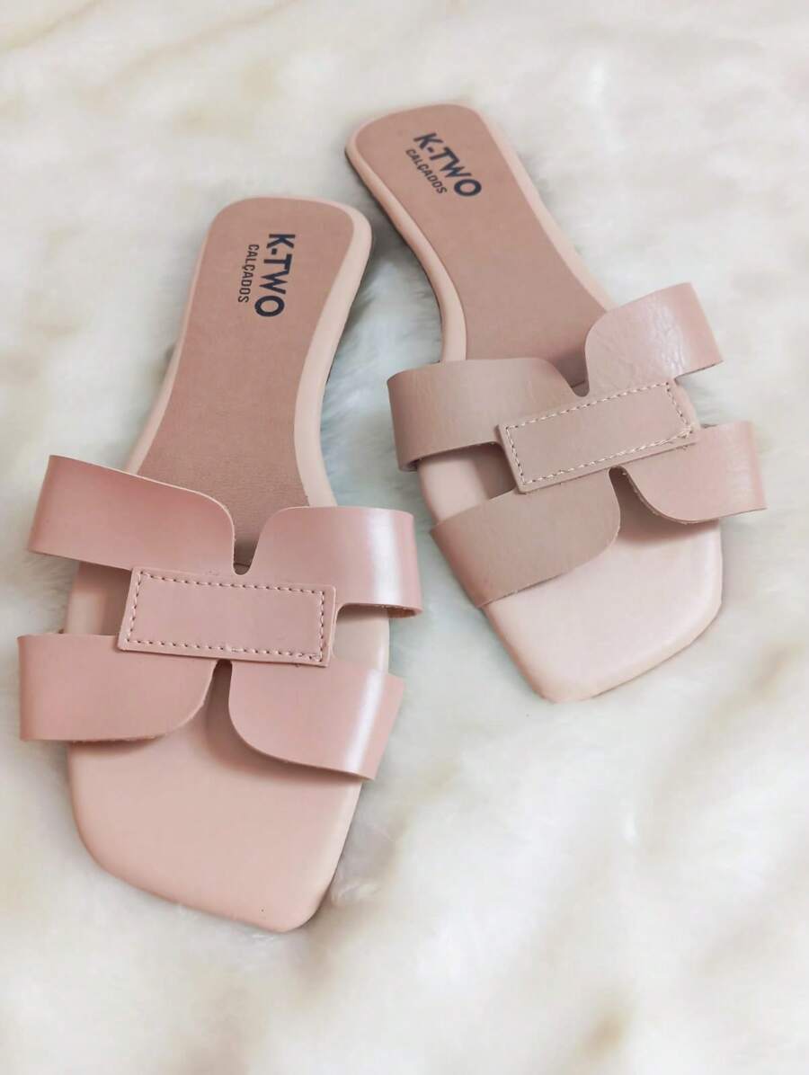 Rasteirinha Sandália Rasteira Flat H, Solado antiderrapante, confortável - K-two Calçados, Sandalia Feminina metalizada