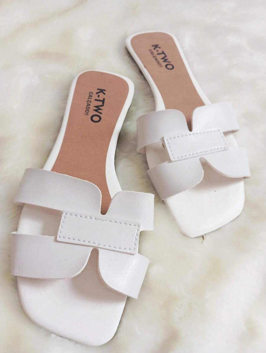 Rasteirinha Sandália Rasteira Flat H, Solado antiderrapante, confortável - K-two Calçados, Sandalia Feminina metalizada