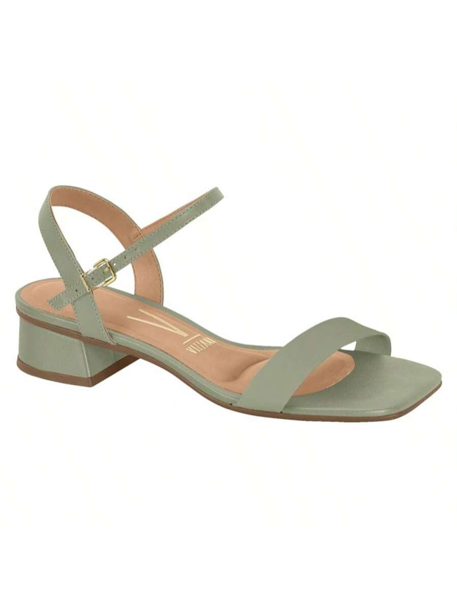 Sandália Vizzano Preto Salto Grosso Baixo Confortável