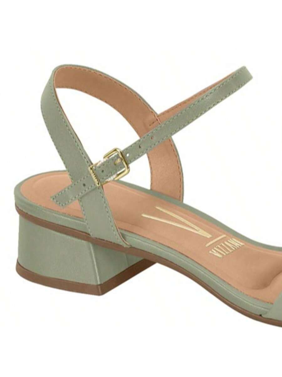 Maya Sandália Café Salto Grosso Confortável