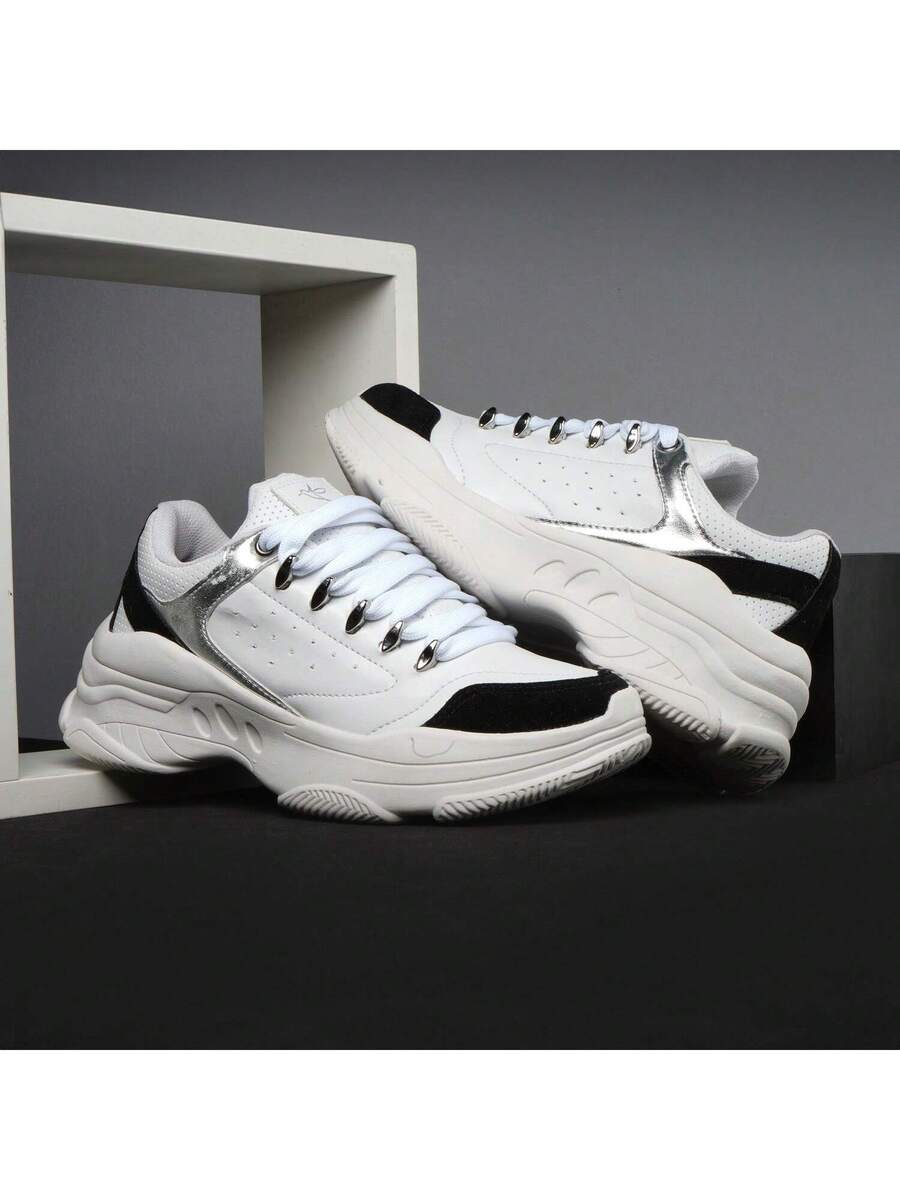 Tênis Feminino Chunky Sneakers Metalizado