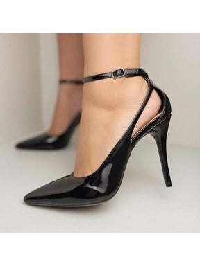 Sandália Scarpin Noir Preto Slingback Salto Fino 10cm
