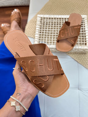 Sandália Feminina Rasteira Flat X Bordado Estilosa Elegante Moda Blogueira Verão Macia Rasteirinha Confortável