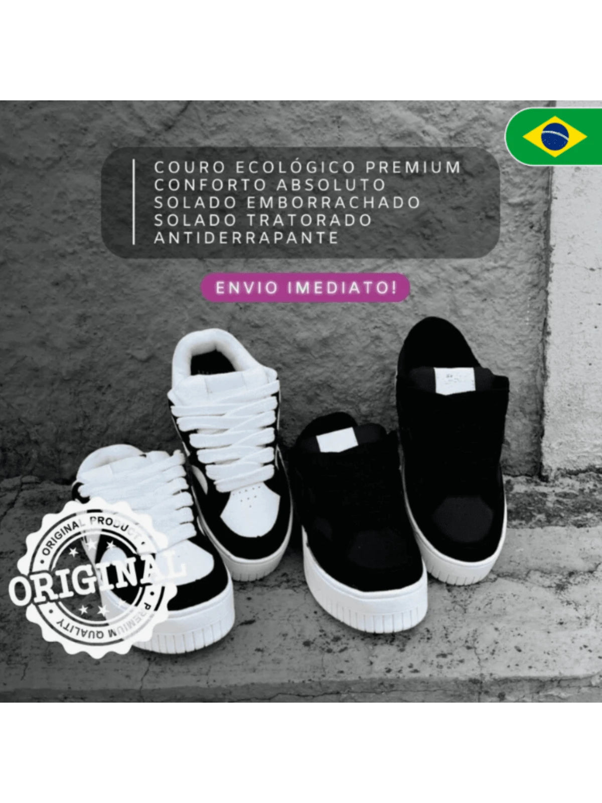 Tênis Casual Plataforma Estiloso para Looks Modernos e Elegantes Tênis Skate