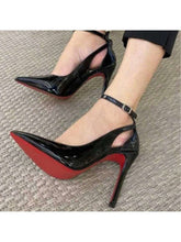 Sandália Scarpin Noir Preto Slingback Salto Fino 10cm