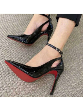 Sandália Scarpin Noir Preto Slingback Salto Fino 10cm